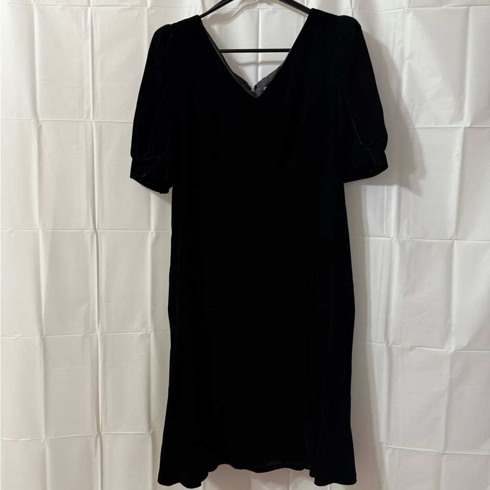 Vintage Lanz 1980 Black Velvet Dress - Picture 1 of 8